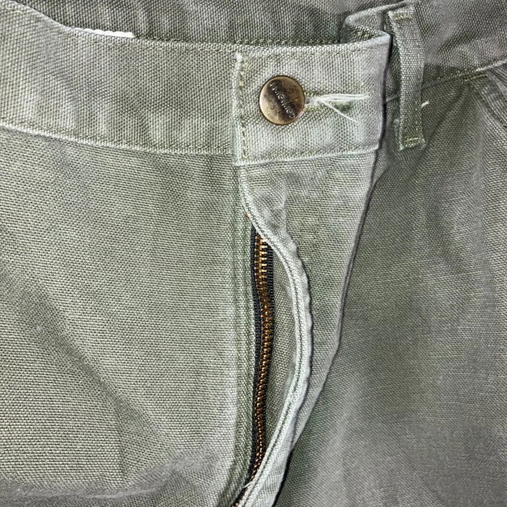 Carhartt B111 MOS Dungaree Men‎ 38x30 Flannel Lined Green Duck Canvas Fit 36x29